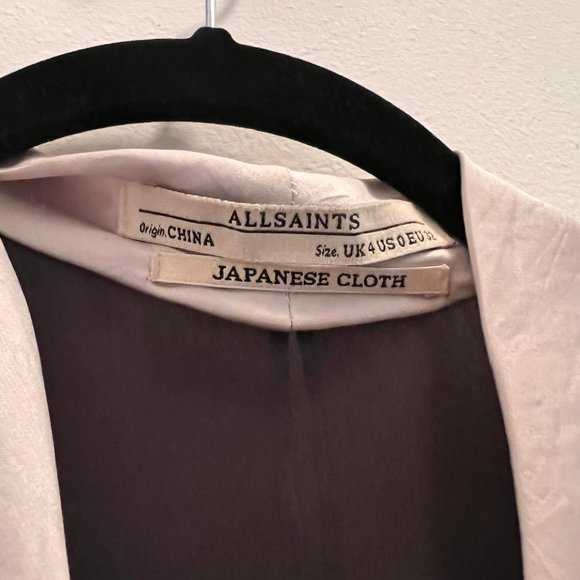 All Saints Arina Dress in Silvery Grey Japanese Cloth, size 0 - Picture 4 of 11